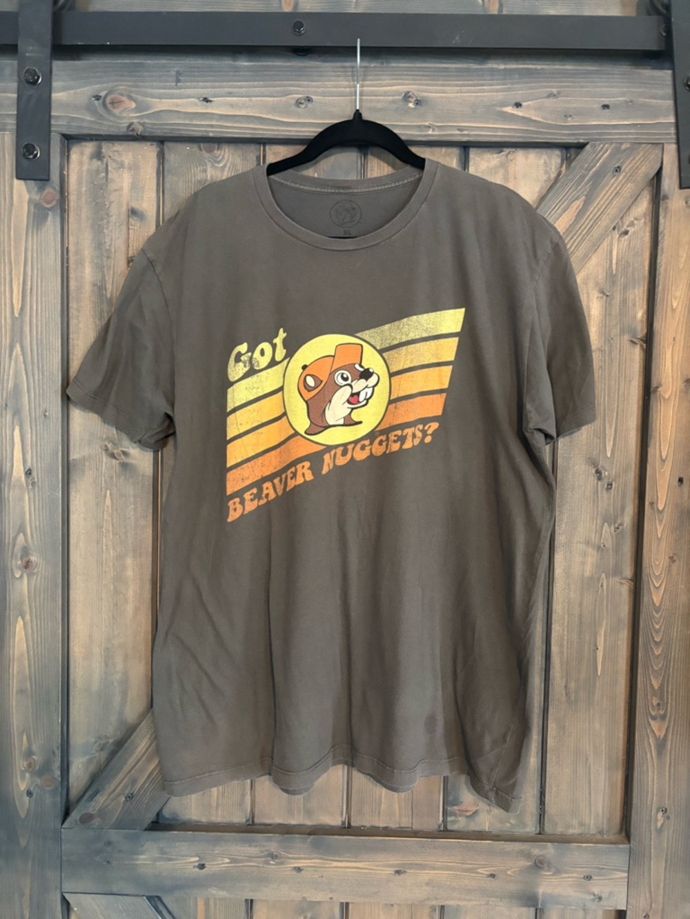 Got Beaver Nuggets? “BUC-EE’s” XL Graphic T-Shirt - Brown